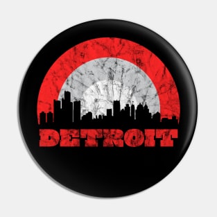 Detroit Vintage Sunrise - Hockey Colors Pin