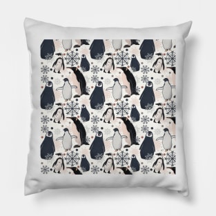 Snowy Penguins - Muted Pillow