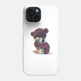 Kawaii dog and bear Phone Case