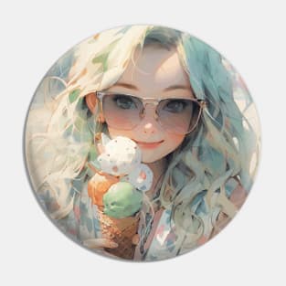 Hot summer girl watercolor Pin