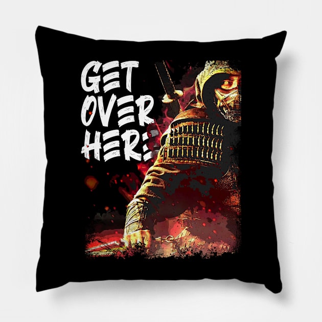 Mortal Kombat SCORPION Get Over Here Pillow by kaitokid