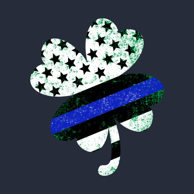 Shamrock shaped symbol with blue line flag for the police by CMDesign