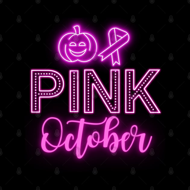 Pink October Pink Neon Letters by stressless