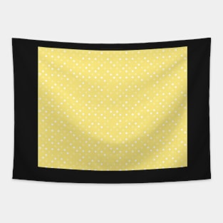 Yellow White Polka Dots Cute Pattern Tapestry
