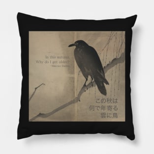 A raven contemplates mortality. Pillow
