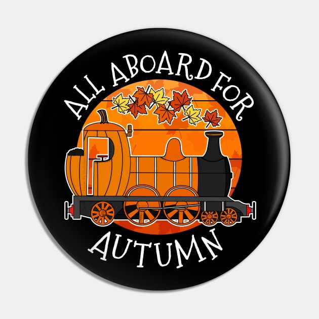 All Aboard For Autumn Steam Train Fall Thanksgiving Pin by doodlerob