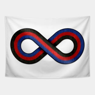 Large Infinity Symbol Striped with Polyamorous Pride Flag Tapestry