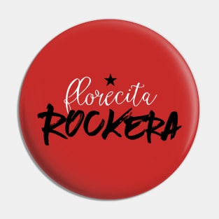 Florecita Rockera - black and white Pin