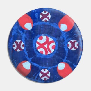 Abstract Motifs on Blue Tie Dye Pin