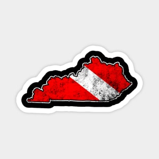 Kentucky Dive Flag Scuba Diving State Map Dive Flag Distressed Magnet