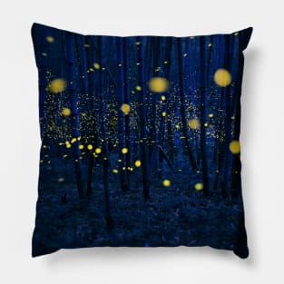 Fireflies in the forest Pillow