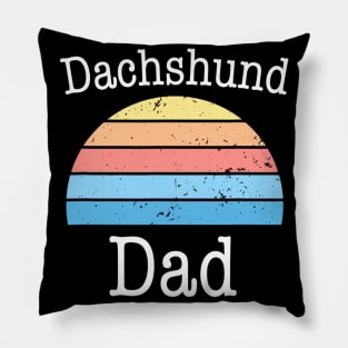 Dachshund Dad Vintage Retro Pillow