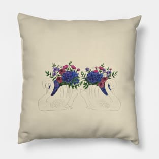 Twin Swan vases Pillow