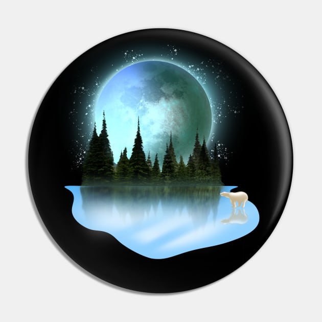 Full cold moon on december with frozen lake Pin by AdishPr