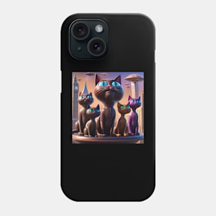 Chocolate Cats In Futuristic London Phone Case