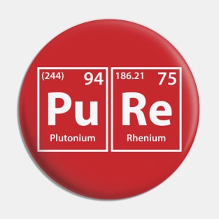 Pure (Pu-Re) Periodic Elements Spelling Pin