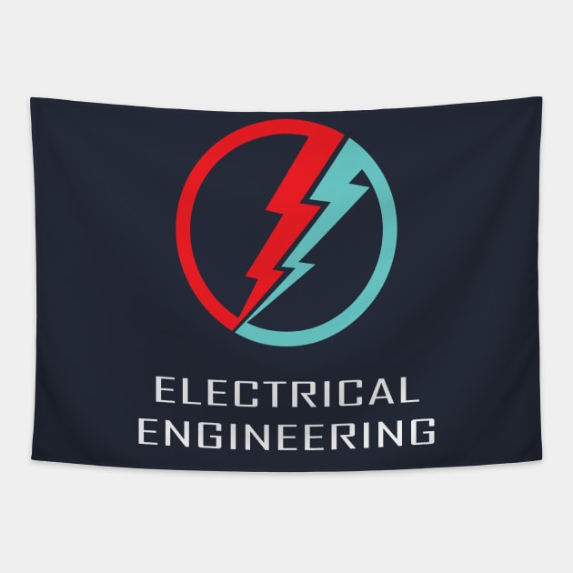 electrical engineering, lightning logo, text Tapestry by PrisDesign99