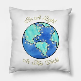 Watercolor light world teeshirt Pillow