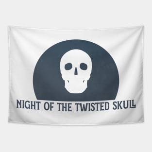 night of the twisted skulls (dark blue) Tapestry