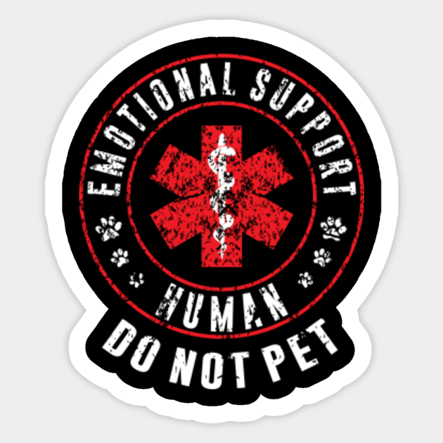 Emotional Support Human Do Not Pet Retro - Emotional Support Human - Sticker