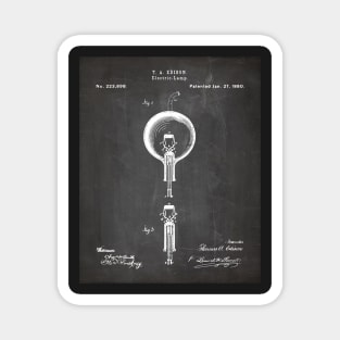 Edison Bulb Patent - Maker Workshop Home Décor Art - Black Chalkboard Magnet