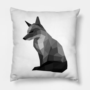 Low Poly Fox in Grey Pillow