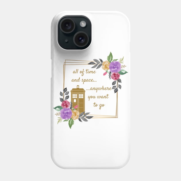 Tardis & Flowers Phone Case by Thisdorkynerd