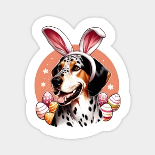 American Leopard Hound in Bunny Ears Easter Joy Magnet