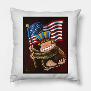 Yankee Doodle Ape Waves Flag Pillow