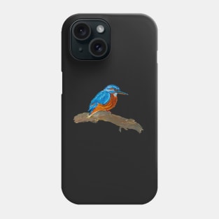 Gouache Kingfisher Phone Case