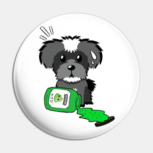 Cute schnauzer Spilled Wasabi sauce Pin