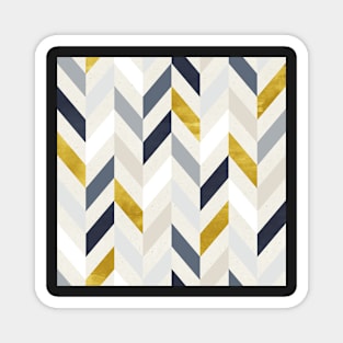 Modern Chevron in Blue and Gold Magnet