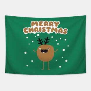 Funny Christmas Reindeer Tapestry