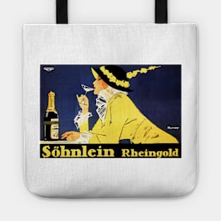 SOHNLEIN RHEINGOLD Lithograph Art by Fritz Rumpf Vintage German Sparkling Wine Advert Tote