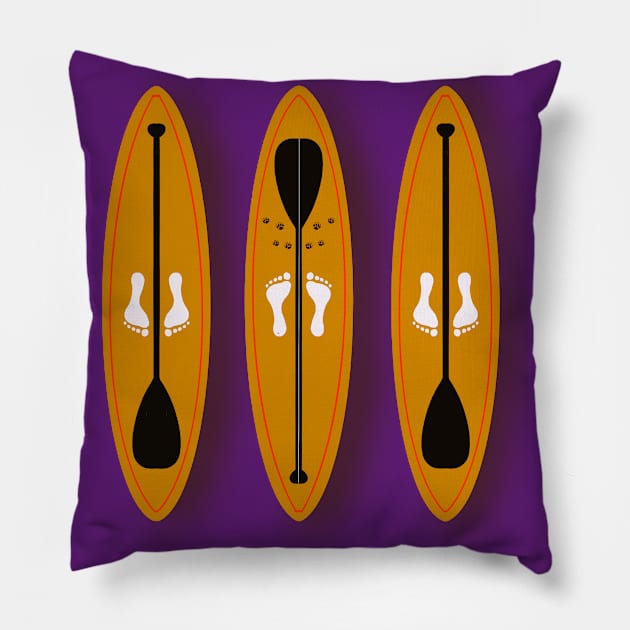 Paddleboards with Friends Pillow by The Orchard