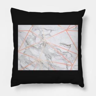 Marble and Rose Gold Geometric Pillow