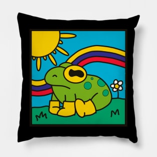 Cute frog in rain boots Pillow