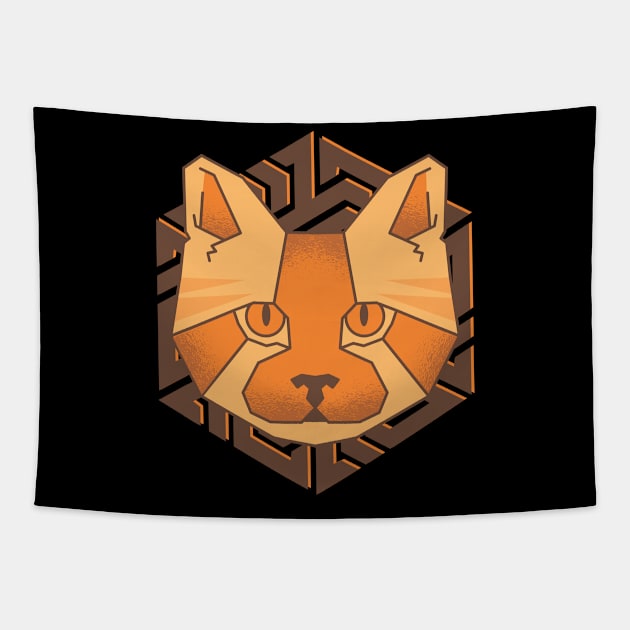 POLYGONAL CAT Tapestry by LR_Collections