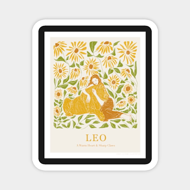 Leo - A Warm Heart and Sharp Claws Magnet by jennylizrome