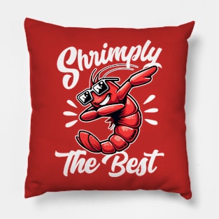 Shrimply the Best Shrimp Pun Pillow