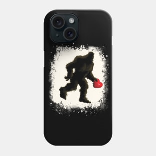 Bigfoot Sasquatch Valentines Red Heart Phone Case