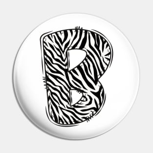 Zebra Letter B Pin