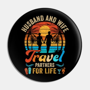 Husband And Wife Travel Partners For Life Beach Traveling Pin