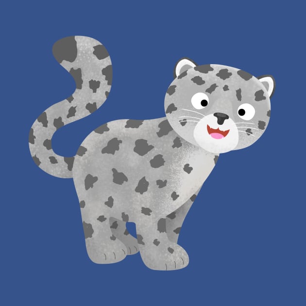 Cute snow leopard cartoon illustration by FrogFactory