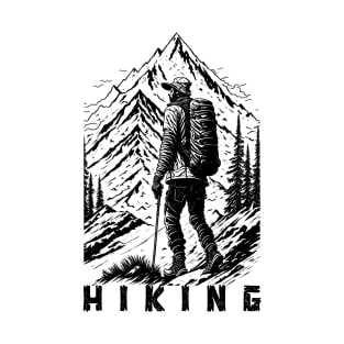 Hiking black and white T-Shirt