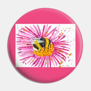 Bumble bee and Pink Flower Pin