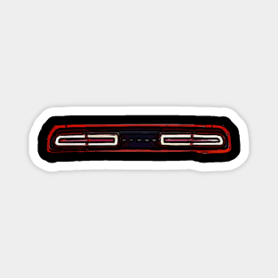 Glowing Beast: Dodge Challenger Rear Lights Posterize Car Design for Teen Enthusiasts Magnet