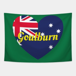 Goulburn NSW Australia Australian Flag Heart Tapestry