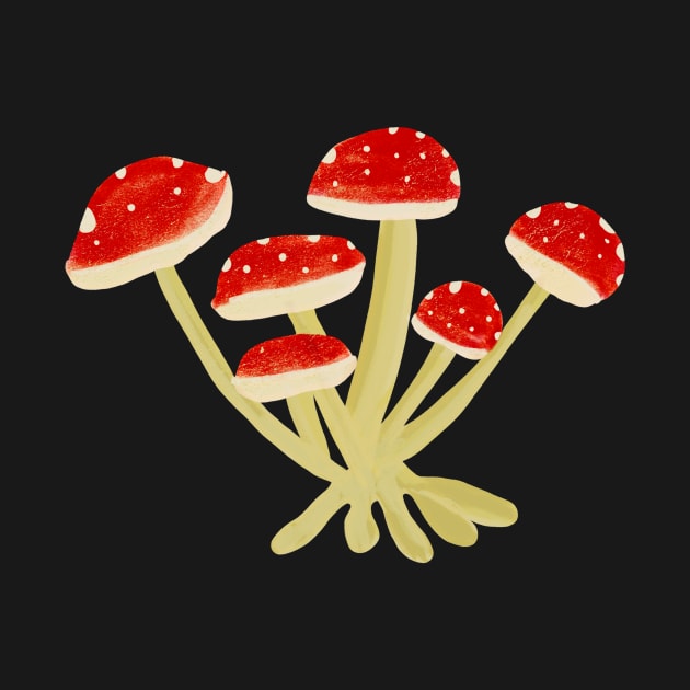 Cottagecore Red Mushrooms by HabitudeSupplyCo