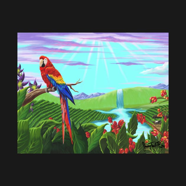 Scarlet Macaw, Exotic Bird of Paradise by SidneyTees